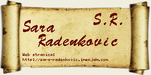 Sara Radenković vizit kartica